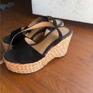 Sam Edelman Black Wedge Sandals